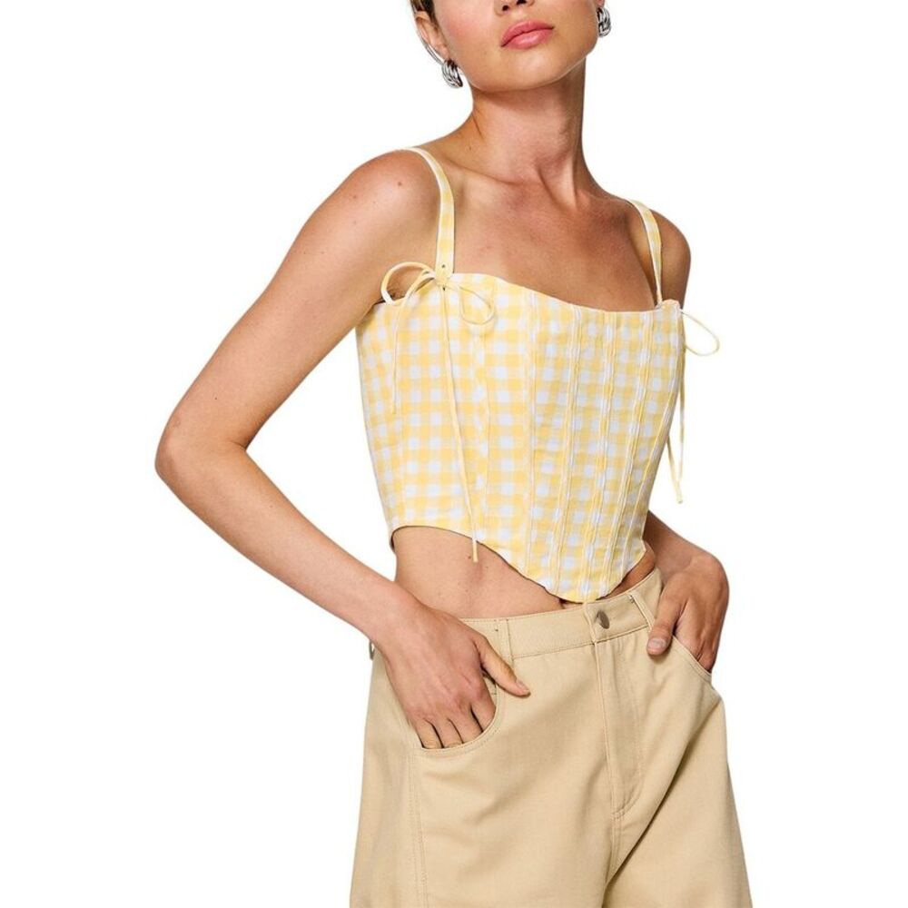Line & Dot Womens  Junie Corset Top, White